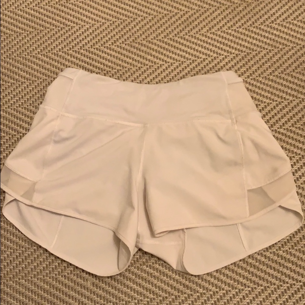 white lululemon shorts